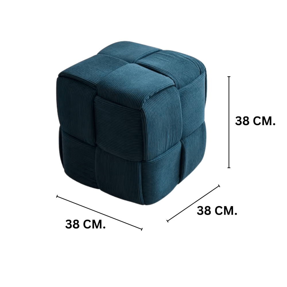 สตูลผ้าลูกฟูก MY DOLLS HOUSE COZY CUBE 38 ซม. สีน้ำเงินอมเขียว_1